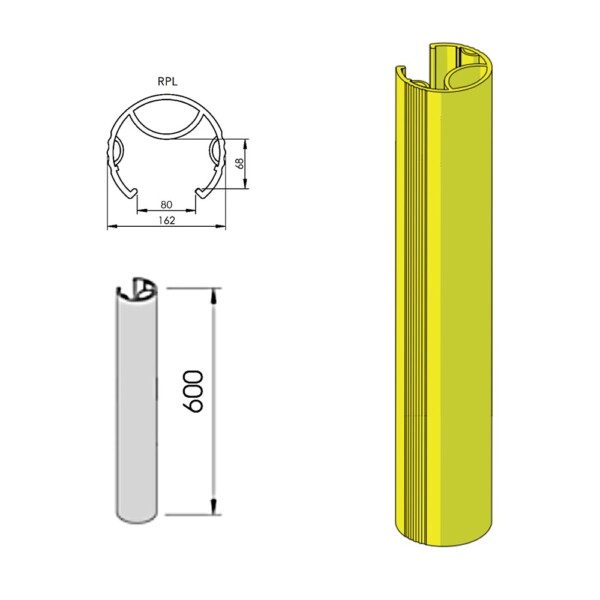 Протектор за защита на краката на стелажи RPL 600 (100-120 mm)