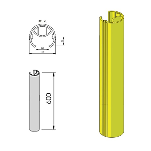 Протектор за защита на краката на стелажи RPL XL600 (100-120 mm)- подсилен