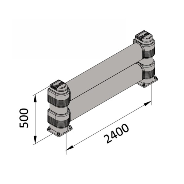 Двойна бариера срещу сблъсък с възможност за регулиране на височината на преграда 2400 х 500