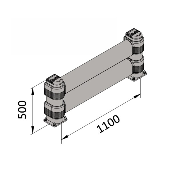 Двойна предпазна бариера с регулируемо рамо LINK LM RACK END 1100X500
